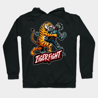 Tiger vs Zombie Fight Hoodie